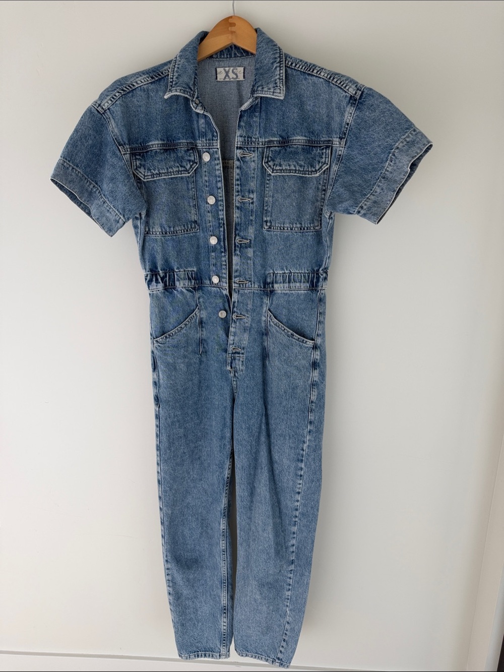 We The Free Light Blue Short-Sleeve Denim Jumpsuit - Picture 2 of 12